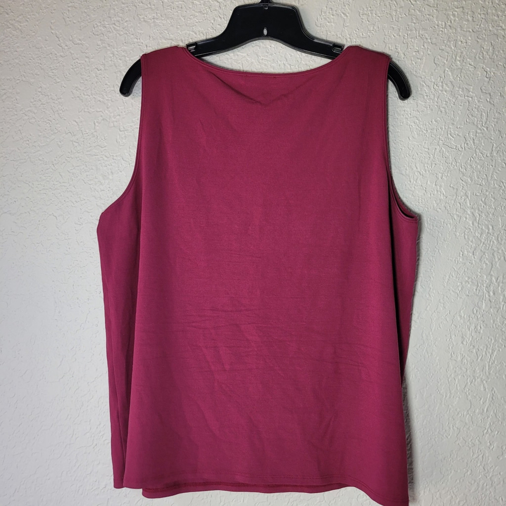 NWOT Eileen Fisher Women's Rayon Lycra Purple Tank Top Sleevless Size 1X - Picture 2 of 8